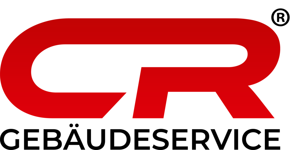 Logo CR Gebäudeservice mit rotem CR und schwarz Gebäudservice klein darunter